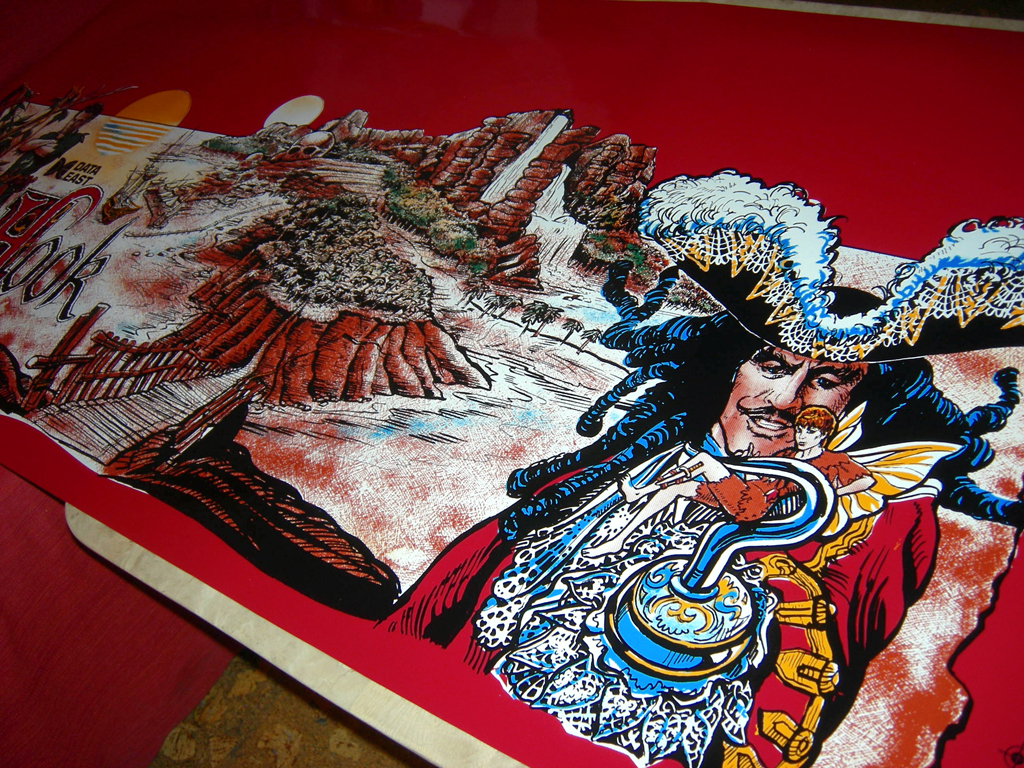 "Hook Pinball Decals" (DATA EAST) reproduction printed in vinyl with